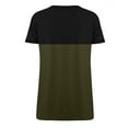 thumbnail image 4 of Women Color Block Crew Neck Twisted Hem Spliced Top, 4 of 5