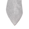 thumbnail image 3 of Schutz Maryana Glow Metallic Silver Pointed Toe Mid Stiletto Heel High Knee Boot (Metallic Silver, 5), 3 of 6