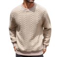 thumbnail image 3 of Sweatshirts for Men 2026 Fall Winter Long Sleeve Jacquard Plain Crewneck Sweatshirts Mens Pullover Top, 3 of 8