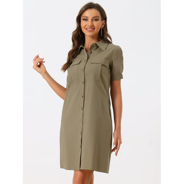 Vestidos tipo safari para mujer deals
