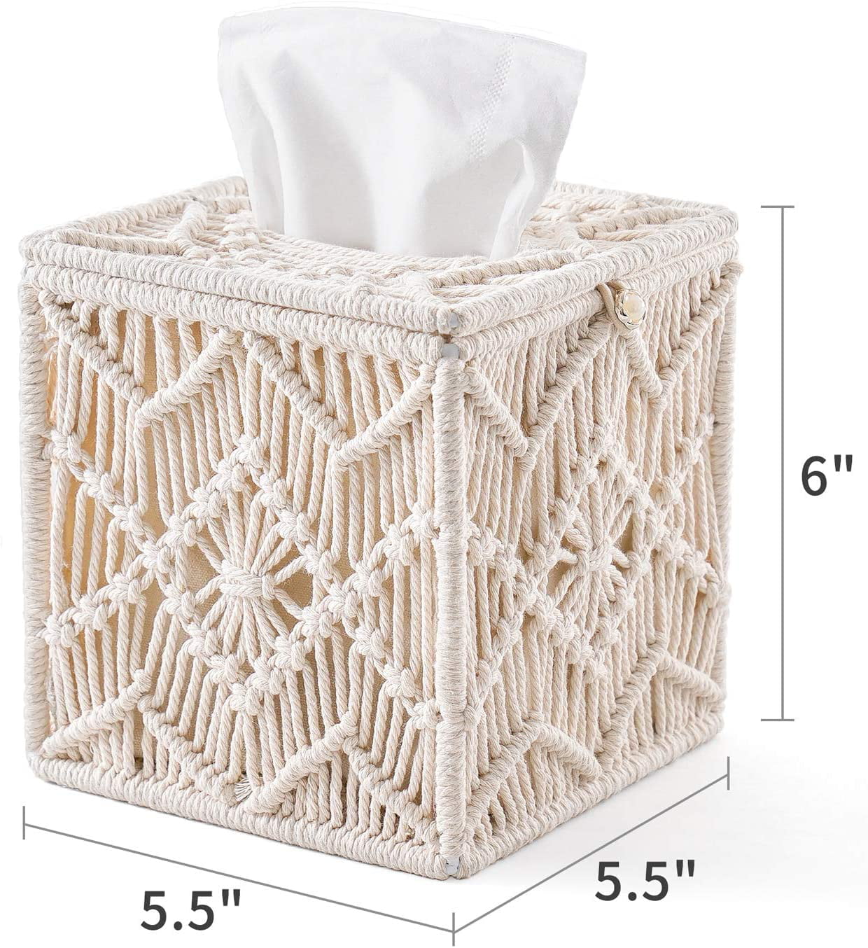 Square Bathroom Kleenex Dispenser Home Decor Pearl Tissue Box Holder Cover New 