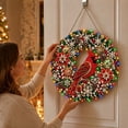 thumbnail image 4 of Light Up Christmas Diamond Art Beaded Wreath Kit Diy Christmas Pearl Diamond Painting With Led Lights Hanging Christmas Decorations For Home Front Door Wall Decor(9.84"), 4 of 4