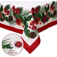 thumbnail image 3 of Christmas Tablecloth, Christmas Table Cloths for Rectangle Tables 60 x 102 Inch, Farmhouse Xmas Table Covers for Kitchen Dining Room Banquet Red & Green Christmas Table Decor, 3 of 5