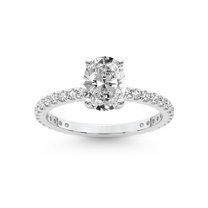 4 Carat IGI Certified Oval Shape Lab Grown Diamond Engagement Ring | 14K White Gold |Emily Eternity Diamond Ring | FG-VS1-VS2 Quality Friendly Diamonds