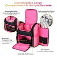 thumbnail image 5 of Byootique Rolling Makeup Train Case w/ Backpack Travel Barber Cosmetic Pink, 5 of 9