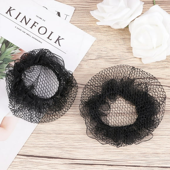 TEHAUX 10pcs Hair Bun Net Black Hair Nets for Buns for Formal Company Events