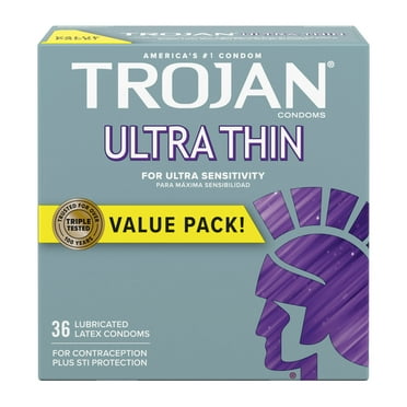 Trojan Ultra Thin Condoms For Ultra Sensitivity, Lubricated, 36 Count Value Pack