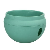 Commercial Hanging Planter Basket Rattan Style Water Barrier System 8.27 Inch Plastic Self-Draining Pot Root Health Protection Garden Decor(Green)