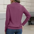 thumbnail image 4 of Polo Shirts for Women Long Sleeve V Neck Banded Bottom, Casual Collared Tops Golf Tunic Blouses Wine M, 4 of 4