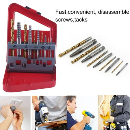 

Left Hand Drill Bit Set Steel Handed Stud Remover Screw Extractor Reverse