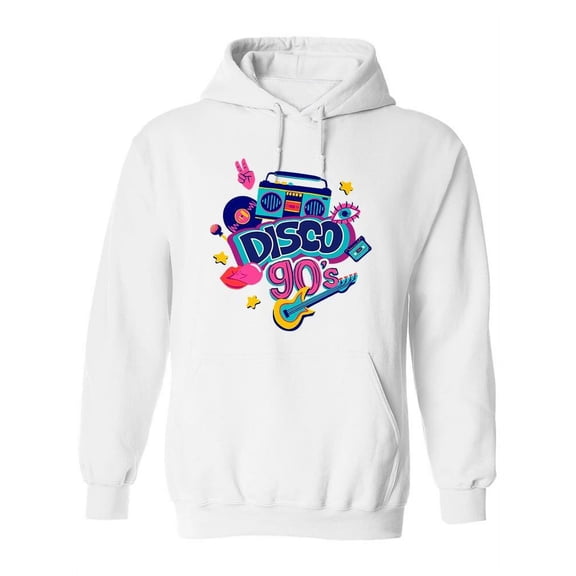 Disco 90s Hoodie Women -Image by Shutterstock, Female Small