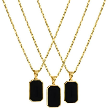 Vintage Professional Black Enamel Pendant Necklace For Women Stainless Steel Metal Choker Temperament Gold Color Jewelry DANS01796[d412]