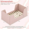 thumbnail image 3 of Costway Soft Velvet Fabric Upholstered Children Floor Bed with Safety Rails & Headboard Pink, 3 of 10