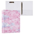 thumbnail image 3 of Pink Petal Pattern 12.4x10.6in PVC Round Ring Binders, 2-Pack, D-Ring 3-Hole, Metal Clip, 3 of 10
