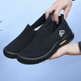 thumbnail image 3 of Men's Lightweight Knit Running Shoes Breathable Slip On Sneakers Casual Shoes Non Slip Soft Sole Walking Shoes Black Size 9.5, 3 of 5