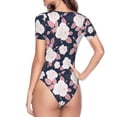 thumbnail image 4 of Naloa Leaves Flower Women's Short-Sleeved Onesie, One-Piece Swimsuit for Parties, dates, clubs - XX-Large, 4 of 9