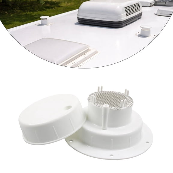 Baguer RV Plumbing Vent Cap with Screen for 1-2 3/8 Inch Pipe, ABS Plastic Roof Sewer Vent Lid for Camper Trailer Motorhome, White