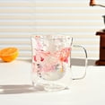 thumbnail image 4 of Clearance Glass&Bottle under $8 Double Walled Glass Coffee Mugs With Handle 300ML Clear Floral Glass For Cappuccino Latte Tea Bag Beverage Glasses Heat Coffee Cups, 4 of 9