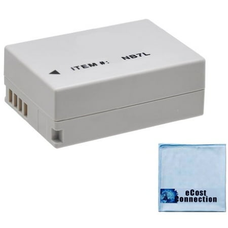 G10 Camcorder Battery - NB-7L 1600mAh Battery + Microfiber Cloth for Canon Powershot G12, SX 30 IS, G10, G11 Cameras + eCostConnection Microfiber Cloth