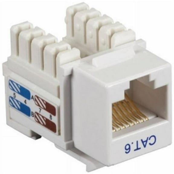 Black Box Network Services CAT6J-WH-25PAK Connect CAT6 RJ-45 Unshielded Keystone Jack, White - Pack of 25