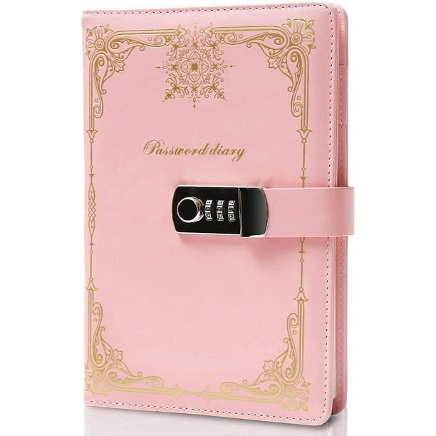 Diario con candado para niñas, Diario con candado de combinación para mujeres, Diario con candado, Diario cerrado para niños Regalo