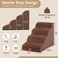 thumbnail image 3 of Gymax 4-Tier Foam Dog Ramp Non-Slip Dog Steps Soft Pet Stairs Ladder for High Sofa Bed, 3 of 10