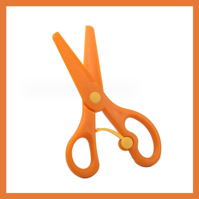 SuChun Pouches For Organization Children's Handmade Scissors Preschool Training Scissors Children Pre School Scissors Art Craft Scissors Orange