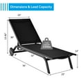 thumbnail image 2 of Topbuy Outdoor Aluminum Chaise Lounge Recliner Chair with Adjustable Backrest Black, 2 of 5