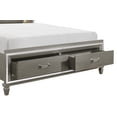 thumbnail image 3 of Glamorous Silver-Gray Finish Queen Size Platform Bed with Footboard Storage LED Headboard, 3 of 4