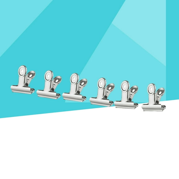 HEATSHAKING 12Pcs Binder Clips Large Stationery Supplies Clamping Gripping Silver Circular Chrome