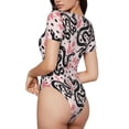 thumbnail image 2 of Balery Black Snake Body de cuello redondo de manga corta para mujer Tops de manga corta Tops básicos-Medium, 2 of 7