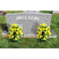 thumbnail image 3 of Artificial Cemetery Flowers,Outdoor Grave Decorations Roses,Beautiful Arrangements Bouquet with Cemetery Vase,Lasting and Non-Bleed Colors (Yellow), 3 of 5