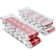 thumbnail image 1 of Sorbus Organizador de latas de refresco para refrigerador, dispensador apilable de latas con tapa para frigorífico, despensa y congelador, capacidad para 12 latas cada una, diseño transparente sin BPA, 1 of 5
