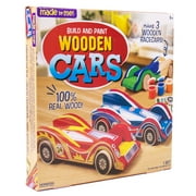 Made by Me Build & Paint Wood Cars, 3 Race Car with Moving Wheels, Boys and Girls, Child, Ages 6+