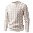 thumbnail image 2 of Men's Standing neck Sweater Waffle Patterned Long Sleeve Cable Knit Sweater, 2 of 9