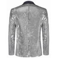 thumbnail image 3 of COOFANDY Men's Shiny Sequins Suit Jacket Blazer One Button Banquet Prom Tuxedo New Year Dinner Party Tuxedo Blazer, 3 of 9