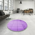 thumbnail image 4 of Ahgly Company Machine Washable Indoor Round Transitional Violet Purple Area Rugs, 7' Round, 4 of 7