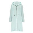 thumbnail image 4 of Patlollav Winter Women Casual Long Sleeve Loose Fashion Pockets Zipper Solid Hooded Sweatshirts Long Coat, 4 of 6