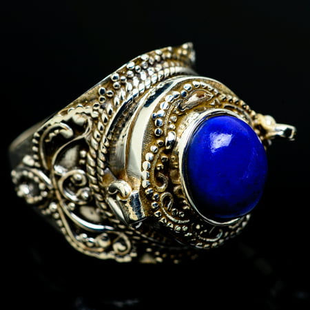 Large Lapis Lazuli Ring Size 8.5 (925 Sterling Silver)  - Handmade Boho Vintage Jewelry RING8091