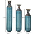 thumbnail image 3 of Aqua Blue Tall Floor Vase - 20.4/24.4/28.34 in Metal Droplet-Shaped Vases Extra Large Decorative Vase Set of 3 Living Room Modern Gorgeous Home Decoration Large Glazed Metal Vase, 3 of 19