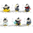 thumbnail image 3 of Paquete de 6 adornos para tartas de pingüino, figuras de pingüino en miniatura, suministros para fiesta de cumpleaños de pingüino, decoración para tarta de pingüino de invierno para niños, mini regalo, 3 of 5