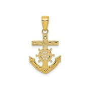 FJC Finejewelers 10 kt Yellow Gold Mariner's Cross Charm 25 x 15 mm