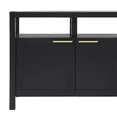 thumbnail image 6 of Walker Edison Modern Solid Wood 58" TV Stand with Glass Top, Black, 6 of 12