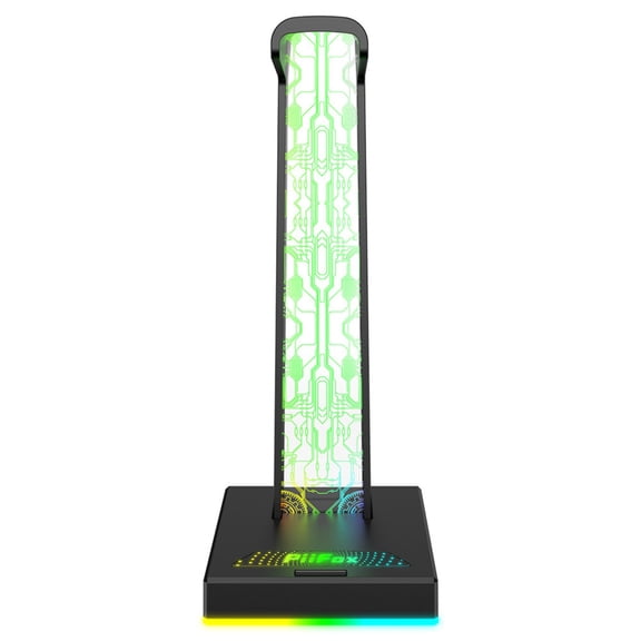 HS-1 RGB Headphone Stand with USB Hub, Multi-Functional Gaming Headset Holder with Ambient Light for Desk