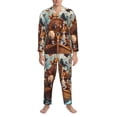thumbnail image 3 of Fotbe Animal Filled Noahs Ark Pijama de Hombre con Estampado de Manga Larga, Conjunto de 2 Piezas, Ropa de Dormir Suave y Cómoda con Bolsillos-Small, 3 of 7