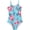 E001, variant on KYAIGUO Kids Girls Summer Beach Swimsuit Toddler Print One Piece Swimming Costume 4-12 Years Hawaiian Suspenders Bikini Bathing Suit for Girls