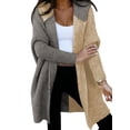 thumbnail image 1 of Cárdigan Astylish para mujer, casual, con capucha, bloques de color, pergamino, 1 of 5