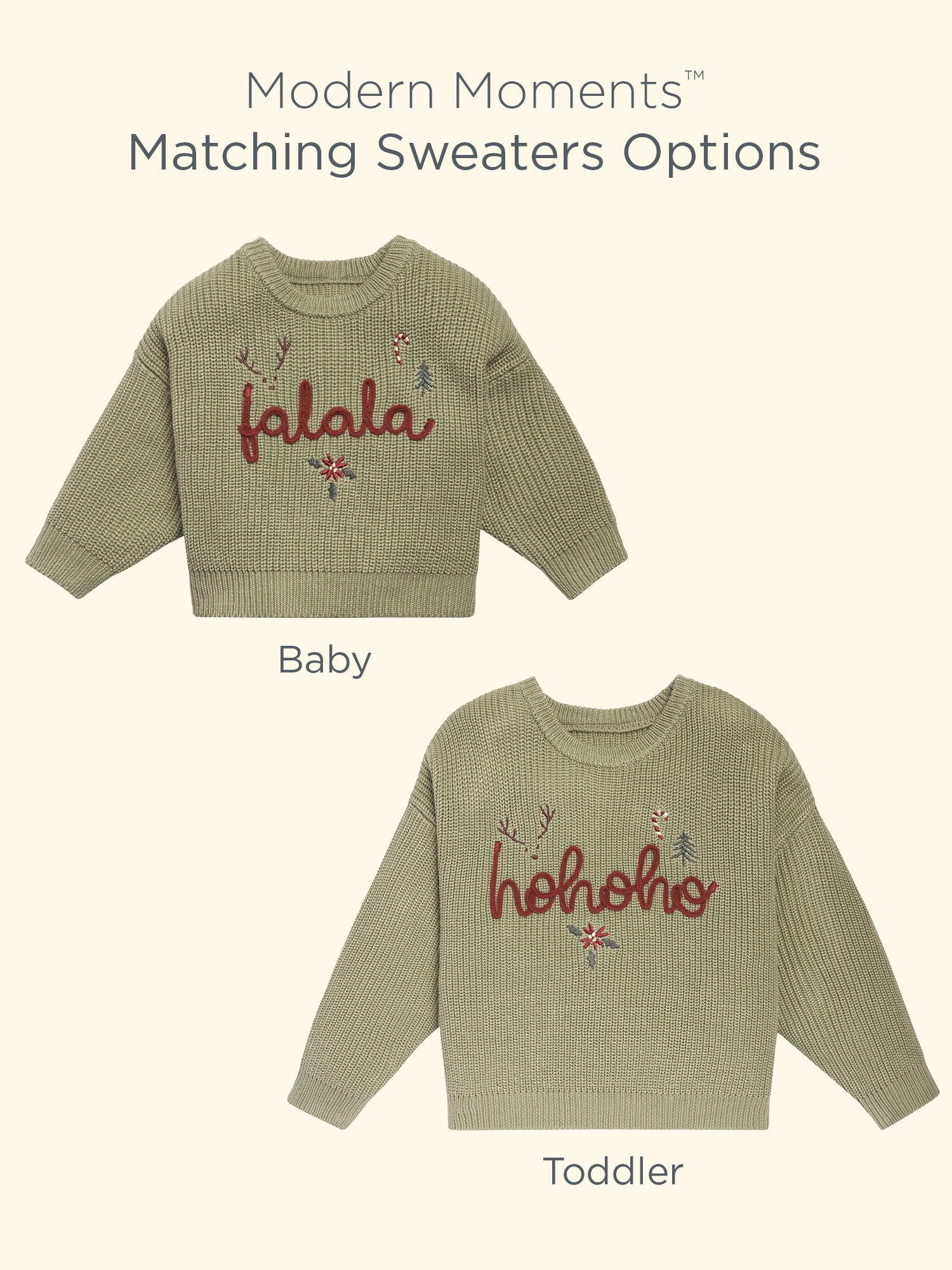 Modern Moments by Gerber Toddler Girl Sibling Matching Sweater, Sizes 12 Months - 5T