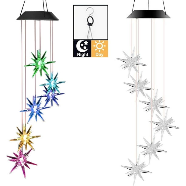 Campana de viento solar LED para exteriores, ideal para jardín, patio, porche, terraza, jardín y decoración de fiestas.