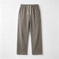 thumbnail image 5 of LMOIPLI Men's Basic Straight Casual Pants Elastic Drawstring Waist Stretch Soft Wrinkle Proof Daily Trousers with Side Pockets Army Green XL, 5 of 7
